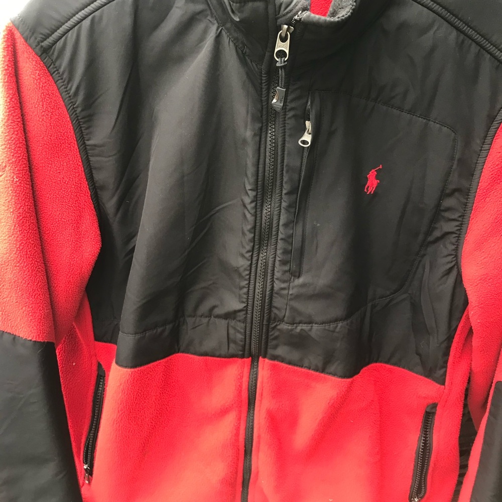 Fleece and nylon zip up jacket